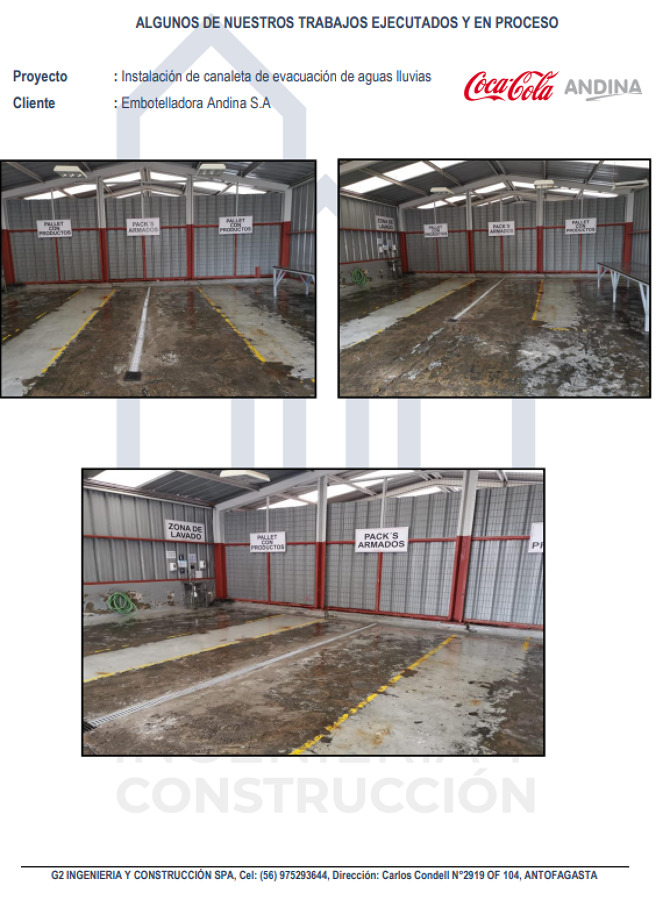 Construcción rejilla evacuación de agua Coca-Cola