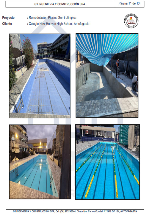 Construcción piscina Colegio NH