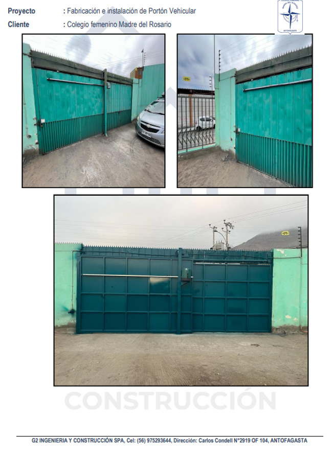Re-modelación Portón de acceso vehicular