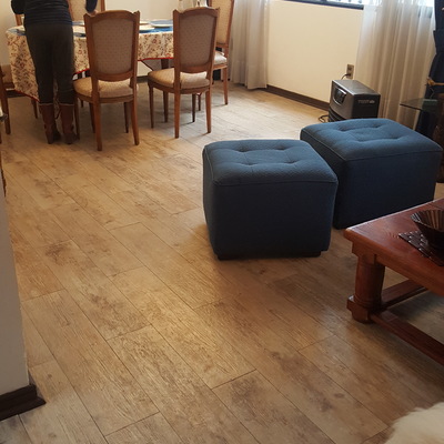 Instalación porcelanato tipo madera Ñuñoa