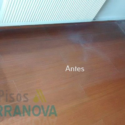 Limpieza de piso flotante - Antes