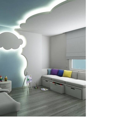 habitación infantil melamina y yeso, hiluminacion incerta