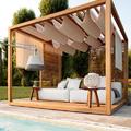 pergola con cobertura de lona