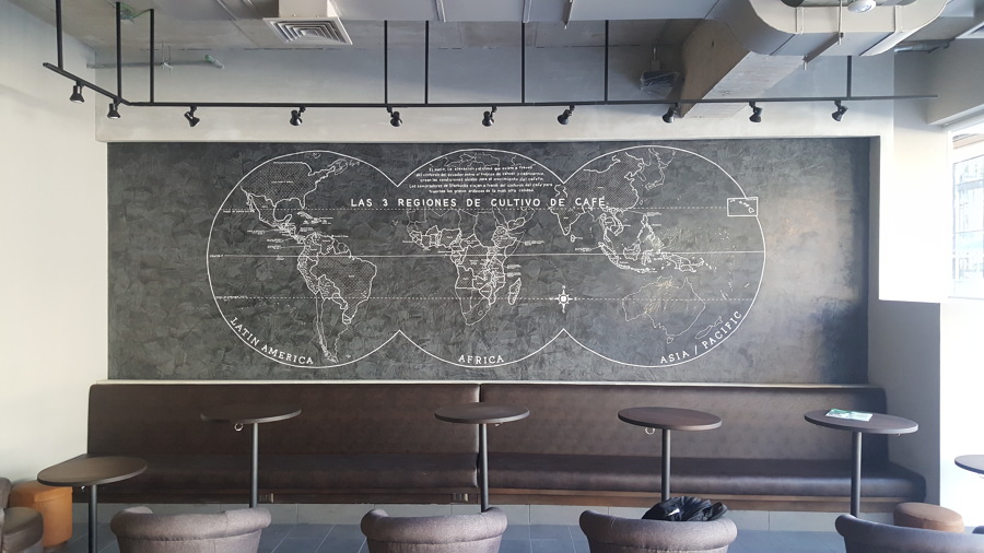 Estuco Starbucks las condes design realizado por Altdecor