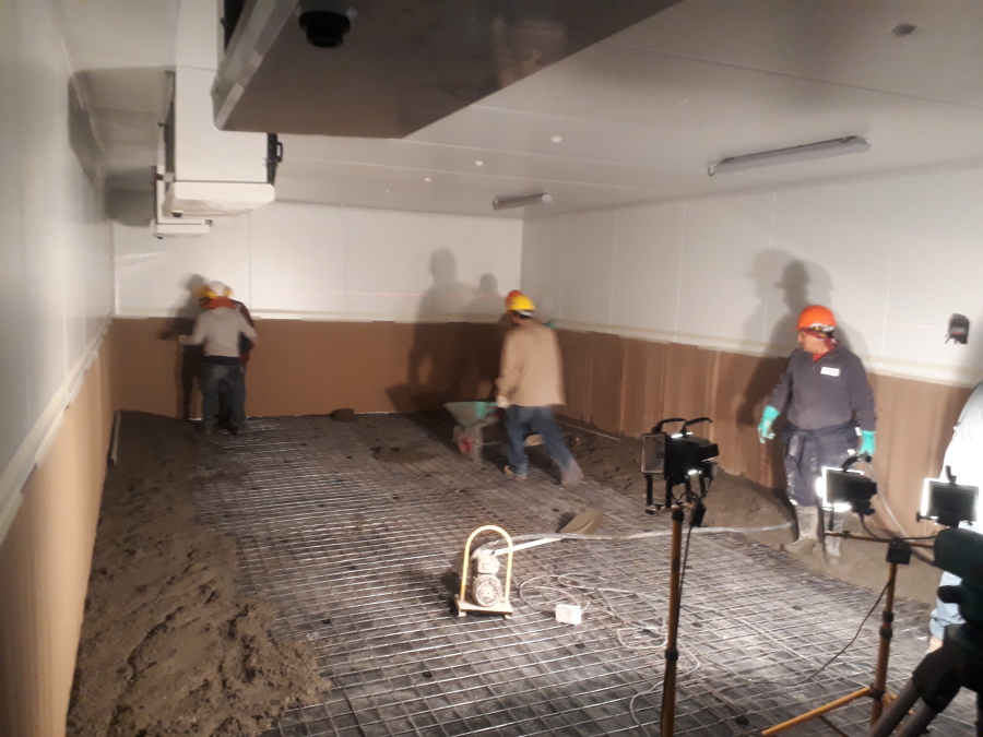 losa de hormigón en cámara de frió