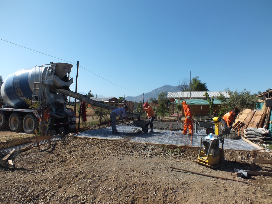 Preparacion de radier pulido