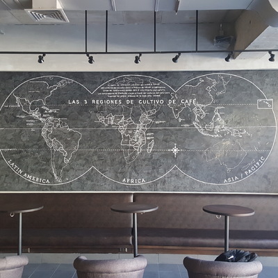 Estuco Starbucks las condes design realizado por Altdecor