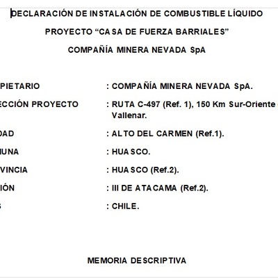 Casa de Fuerza Barriales y Edificio Intertek Compañía Minera Nevada SpA